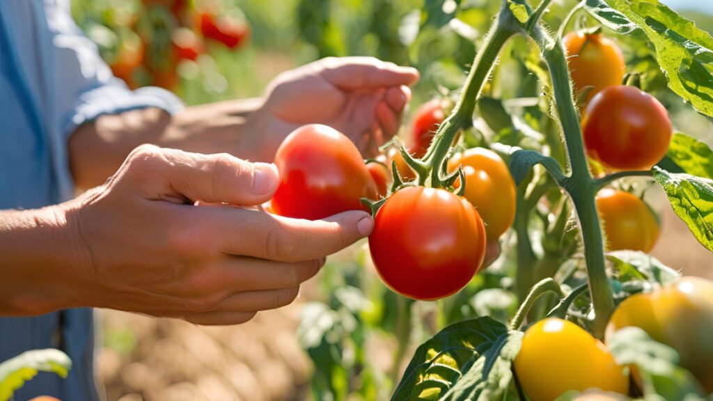 เกษตรกรกำลังตรวจสอบคุณภาพผลผลิต